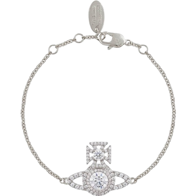 Vivienne Westwood Silver Crystal Norabelle Orb Bracelet - 17.5cm