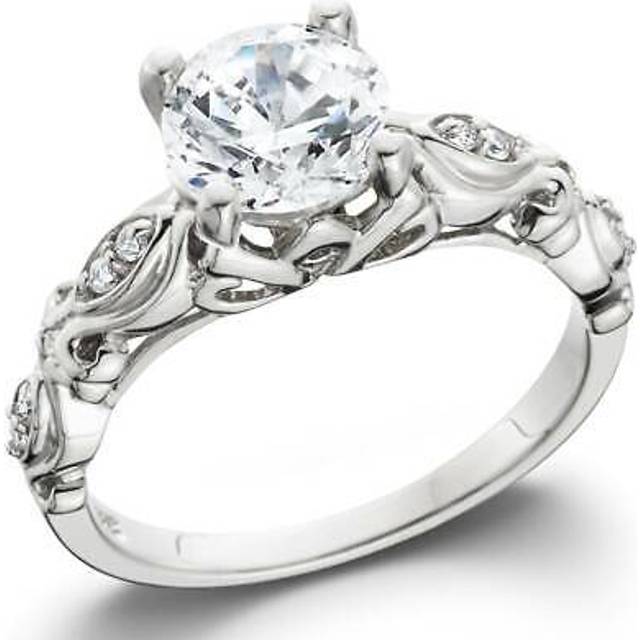 1/16ct Vintage Enhanced Diamond Engagement Ring 14k White Gold Antique