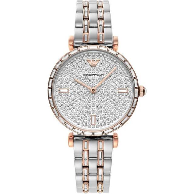 Emporio Armani, Accessoarer, Dam, ONE Size, Glittrande Klocka - gray (ONE SIZE)