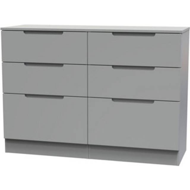 Welcome Furniture Ready Assembled Milan 6 Drawer Midi Chest In Dusk Grey, Grey