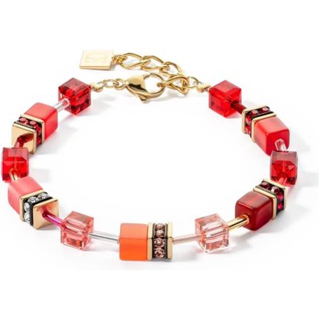 Coeur de Lion GeoCUBE Iconic Bracelet in Gold &amp; Red