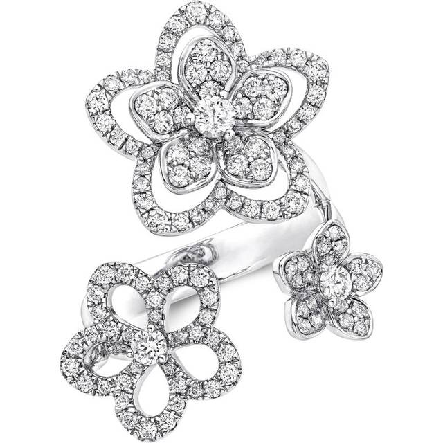 Graff White Gold and Diamond Wild Flower Ring - 48