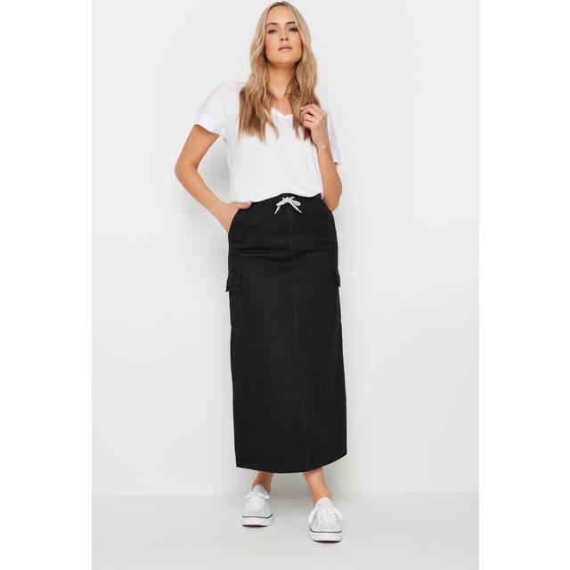 Lts Tall Black Wash Denim Midaxi Skirt 22 Lts | Tall Women's Maxi Skirts