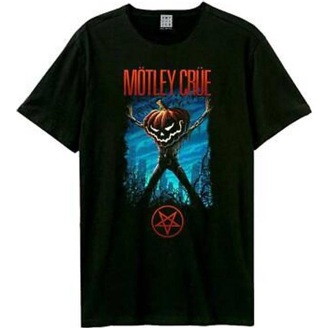 (XS, Black) Amplified Unisex Adult Pumpkin Head Motley Crue T-Shirt