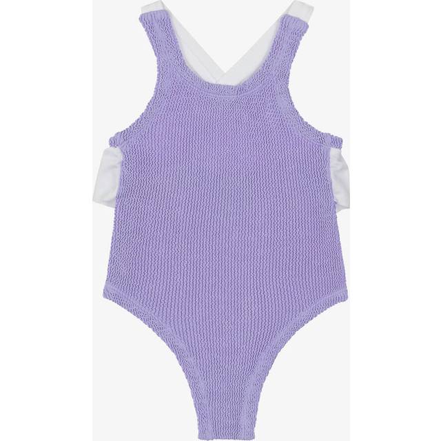 Hunza G Kids Baby Lara bow-detail swimsuit - purple (One Size)