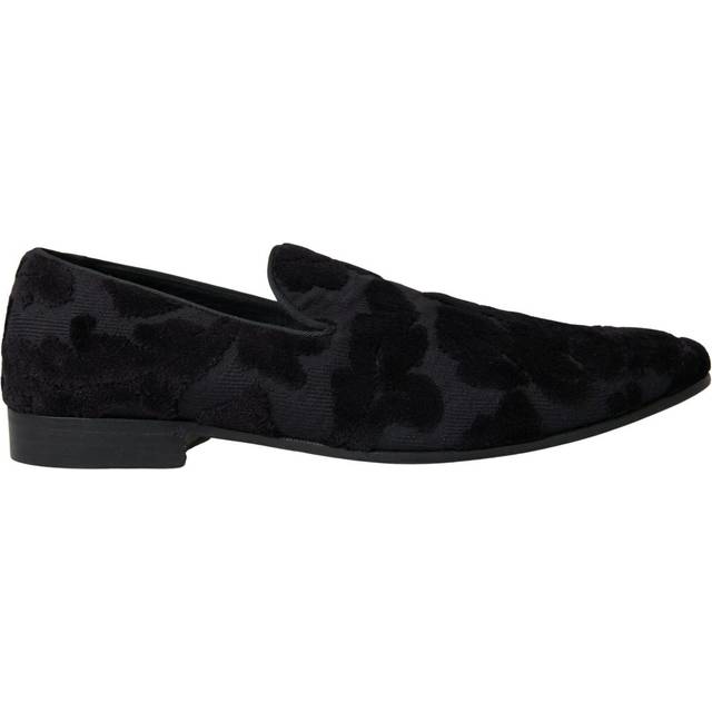 Dolce & Gabbana Black Brocade Loafers Formal Shoes - EU44/US11
