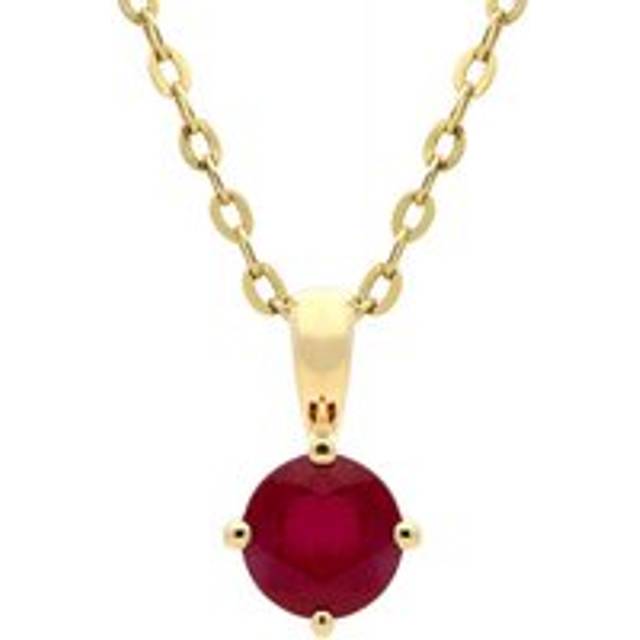 18ct Yellow Gold 0.60ct Ruby Round Cut Necklace - Yellow Gold