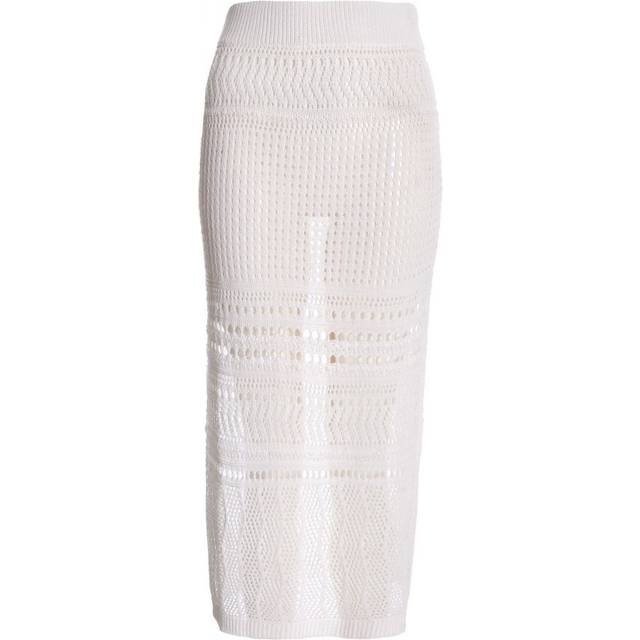 Quiz Womens White Crochet Midi Skirt - Size Medium