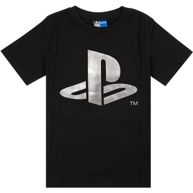 (5-6 Years) Playstation Foil Logo Print Boy's Black T-shirt
