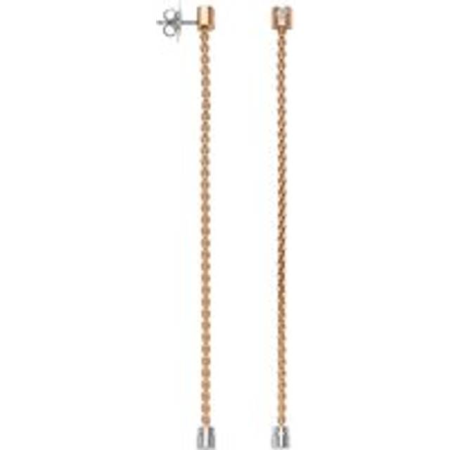 Fope Aria 18ct Rose Gold 0.09ct Diamond Interchangable Earrings - Gold