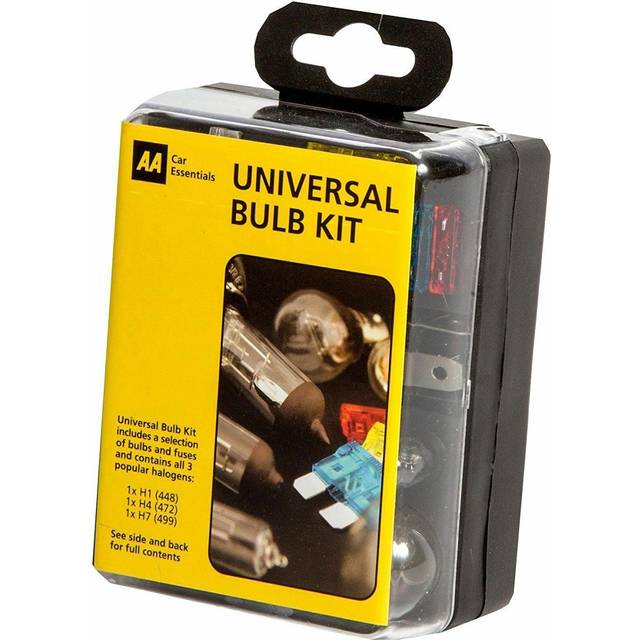 AA Compact Universal Bulb Kit, inc H1, H4 and H7 bulbs - Black