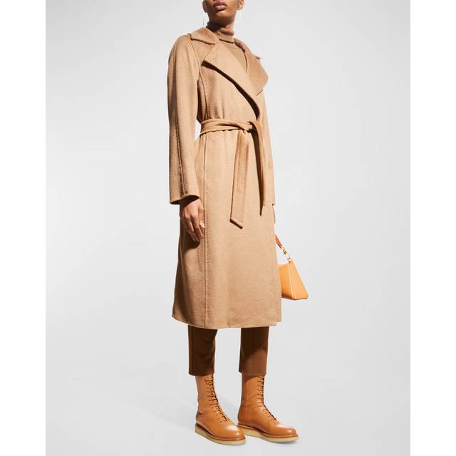 Manuela Belted Camel Hair Coat, Camel - CAMEL - 8