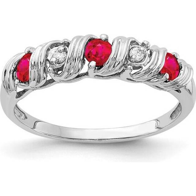 Finest Gold 14K White Gold Diamond & Gemstone Ring Mounting - Size 6