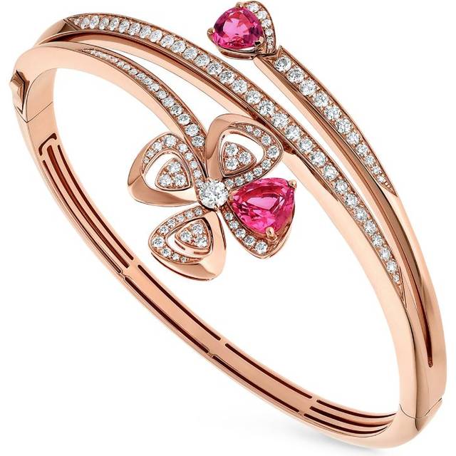 Bvlgari Rose Gold, Diamond and Rubellite Fiorever Bangle - M