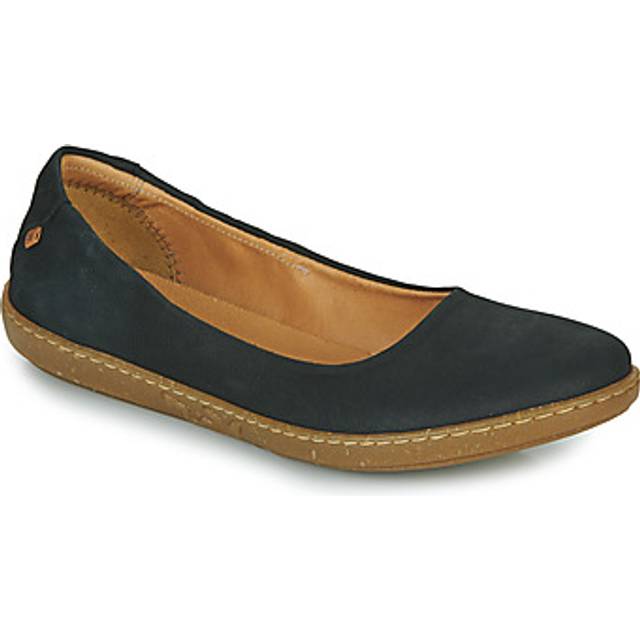 El Naturalista for woman. 253002010005_001 Leather ballerina shoes N5300 Coral black (37), Flat, 1 to 3 cm, None, Casual