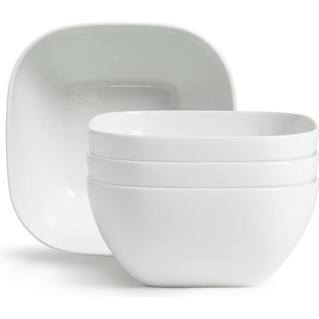 Habitat Riko Square 4 Piece Cereal Bowls - White