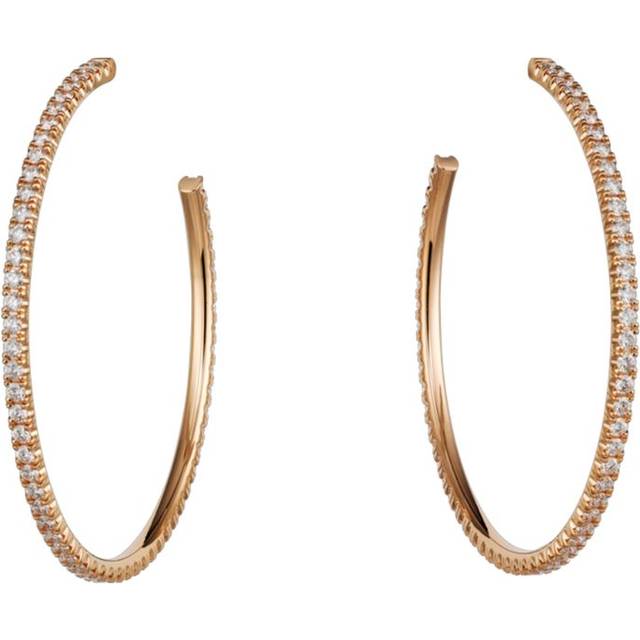 Large Rose Gold and Diamond Étincelle de Cartier Hoop Earrings - One size