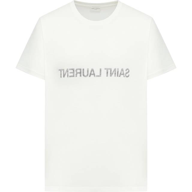 Reverse logo t-shirt - Saint Laurent - Man - Nude & Neutrals (XL)