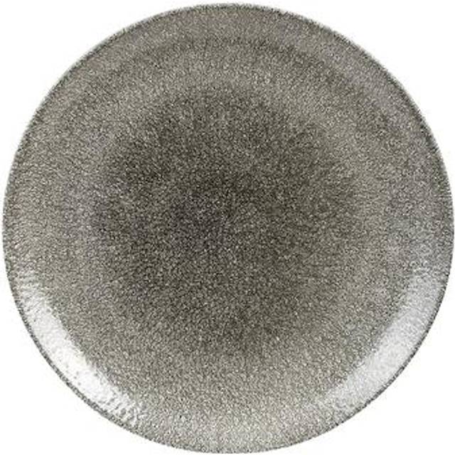 Churchill Studio Prints Raku Round Coupe Plates Quartz Black 288mm (Pack of 12)