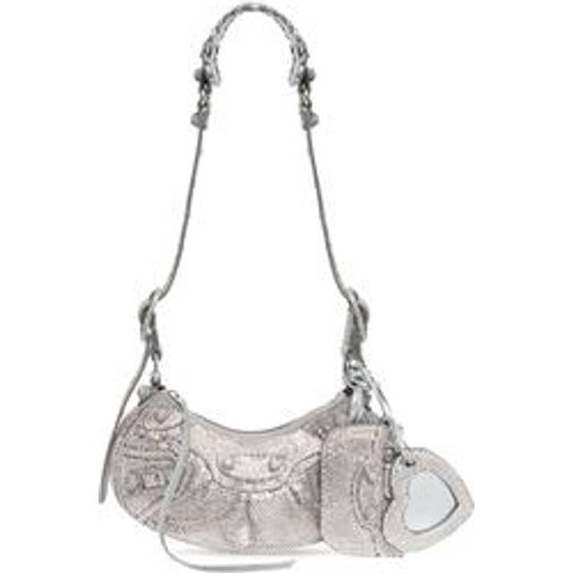 Balenciaga Le Cagole XS Shoulder Bag With Rhinestones - Grey & Silver - Women's - Calfskin, Lambskin