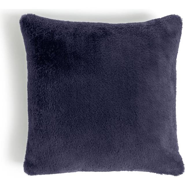 Habitat Plain Faux Fur Cushion - Navy - 43x43cm