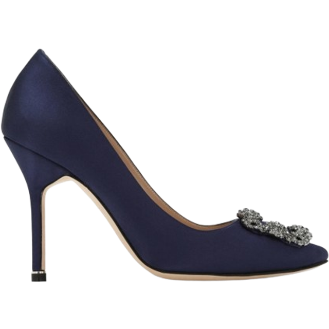 Manolo Blahnik Navy Hangisi 105 Pumps - 4116 Navy - IT 41