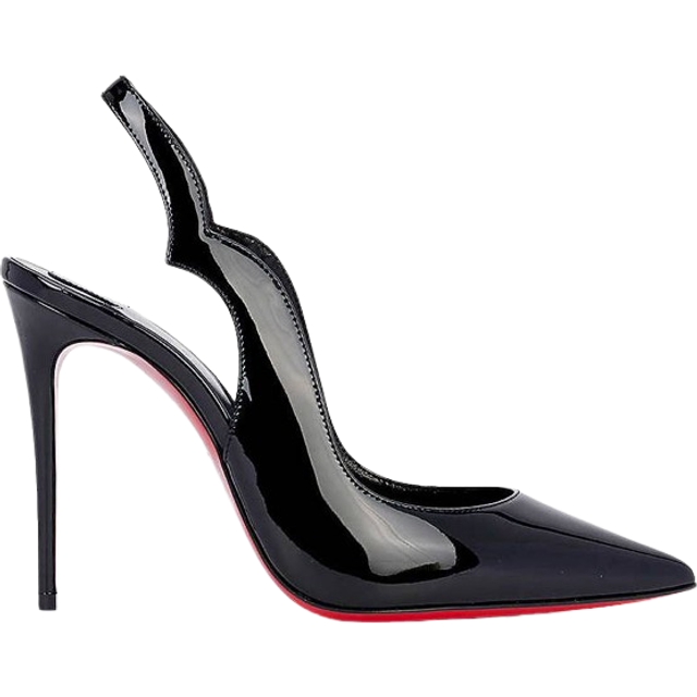 Christian Louboutin Hot Chick Sling Patent Slingback Pumps 100 - Black - 36