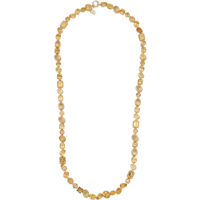 Dolce & Gabbana Anna Sautoir In Yellow Gold 18kt With Citrines - Woman Necklaces Gold Gold Onesize