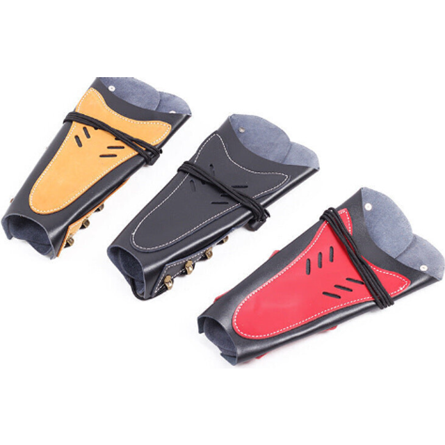(brown) Bow And Arrow Protective Gear Composite Recurve Straight Pull Traditional Bow Cowhide Armguards Extended Thickened Archery Suit