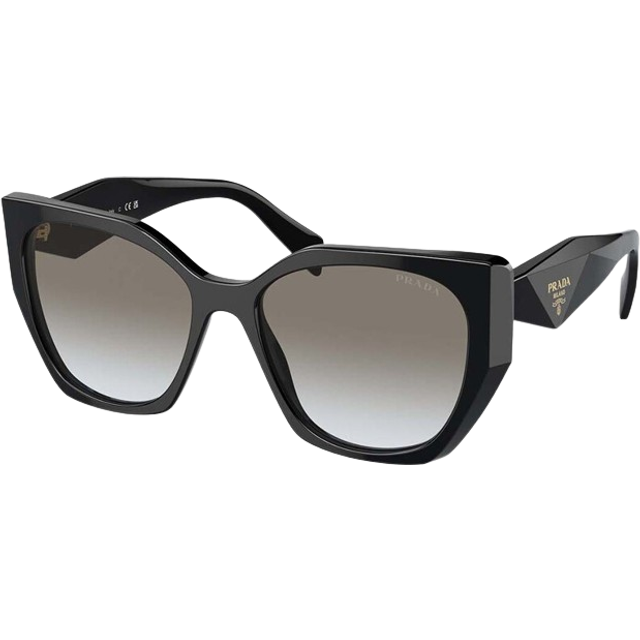 Prada Woman PR 19ZS  1AB0A7 Sunglasses Acetate Black Grey Pillow Normal Shaded