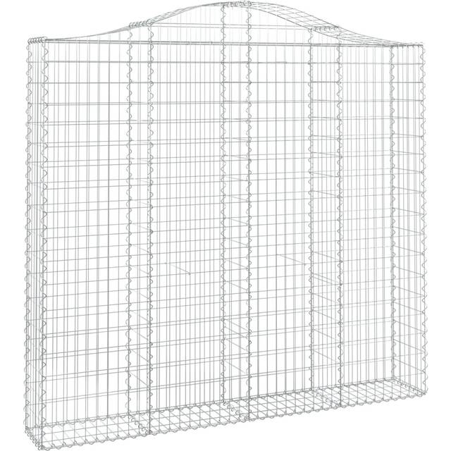 (200 x 30 x 180/200 cm/ 14 pcs) vidaXL Arched Gabion Basket Stone Basket Gabion Retaining Wall Galvanised Iron