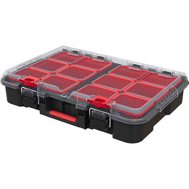 Keter Stack N' Roll Tool Storage Organiser - Black & Red