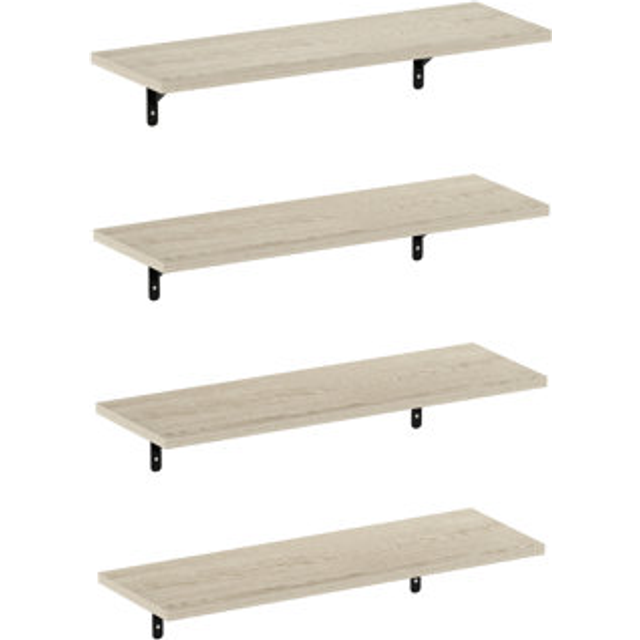 Furinno Rossi 23-Inch Wall Mounted Floating Display Shelves  Metropolitan Pine  Set of 4