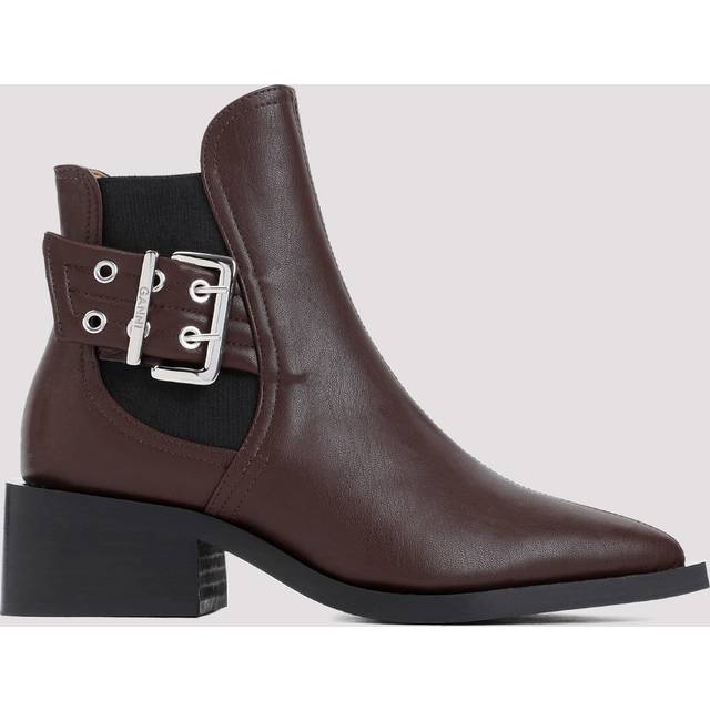 Ganni Women's Leather Chunky Chelsea Boots - UK 3 - Brown