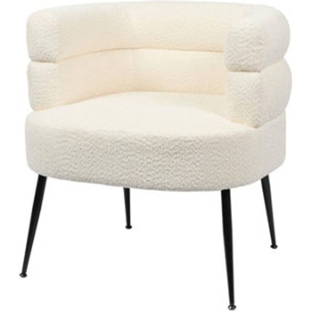 Teddy fur accent chair barrel boucle cream modern home living seating furniture