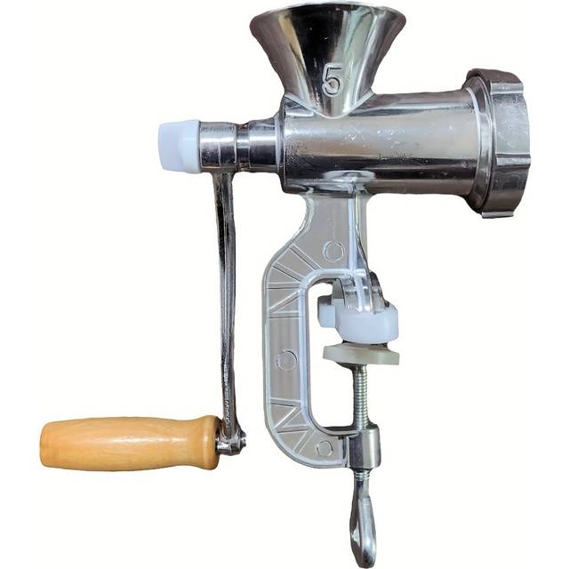 (Silvery) Aluminum Alloy Manual Sausage Machine, Household Meat Grinder, Hand Crank Meat Grinder
