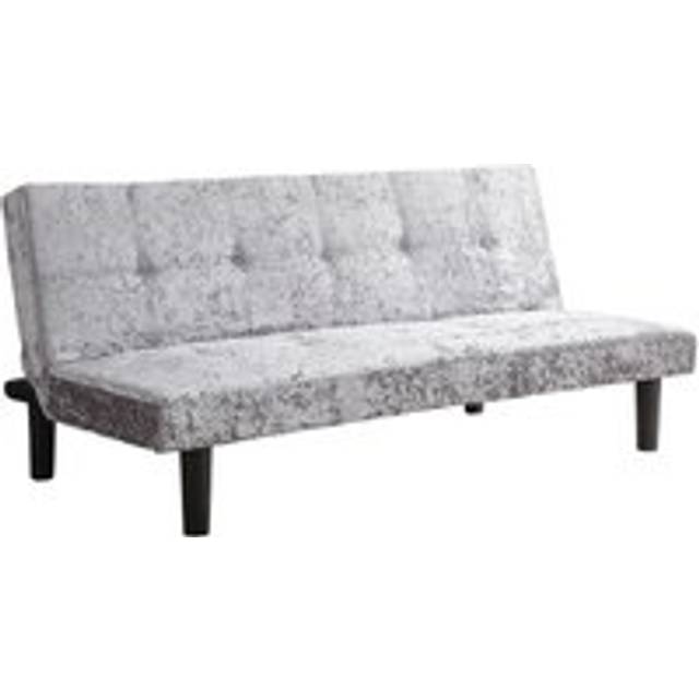 Comfy Living - Crushed Velvet Sofa Bed in Steel