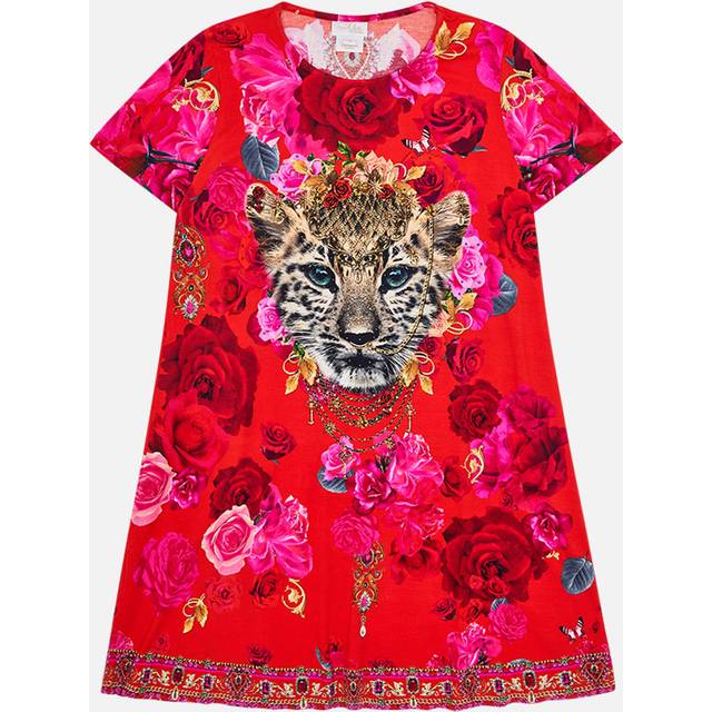 Kids T-Shirt Dress with Flare Hem 12-14 Italian Rosa, 12