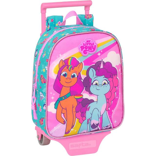Skolväska med hjul My Little Pony Magic Rosa Turkos 22 x 27 x 10 cm