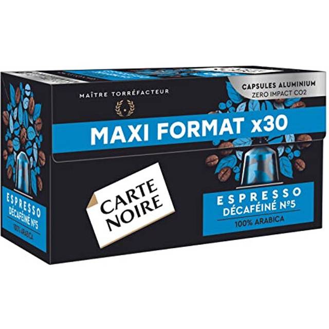 Carte Noire, Espresso D?caf?in?, Nespresso Compatible Aluminium Capsules, 1 Pack of 30 Decaffeinated Coffee Pods, 100% Arabica, Cereals and Caramel