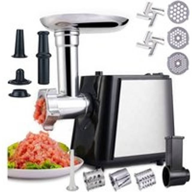Coocheer - 2000W Electric Meat Grinder, 3 in 1 Electric Meat Grinder with 3 Grinding Plates, Kubbe and Sausage Attachment