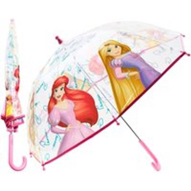 Disney Girls Princess Umbrella Transparent Quality Print Outdoors Accessory