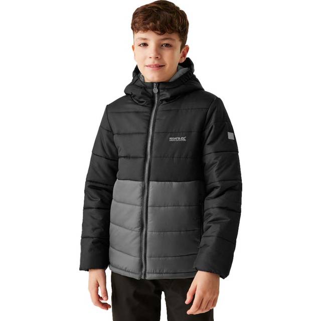 Regatta Kids Water-repellent Lofthouse VIII Insulated Jacket Black Seal Grey, Size: 11-12 Years
