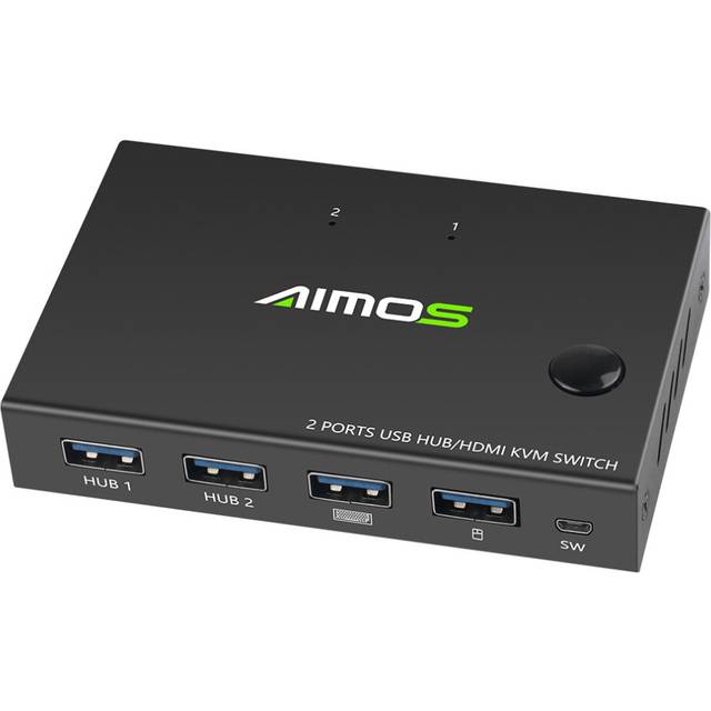 AM-KVM201CC 2-Port KVM Switch Support 4K*2K@30Hz USB Switch Splitter for 2 PC Sharing Keyboard Mouse printer U-disk