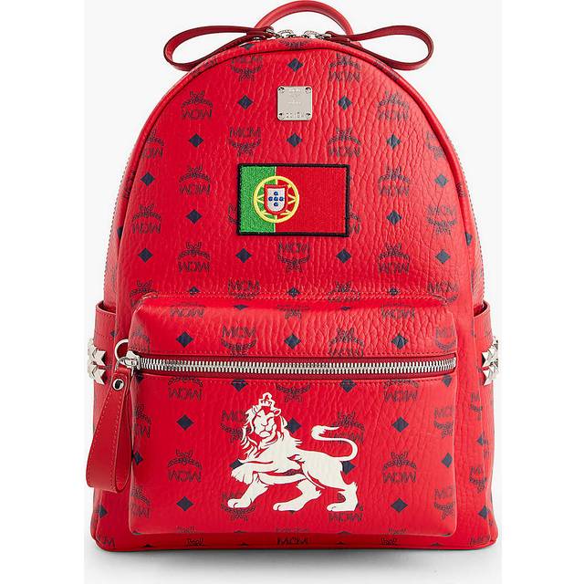 Mcm Mens Red Euro 2024 Portugal Faux-leather Backpack 41x31x15cm - RED