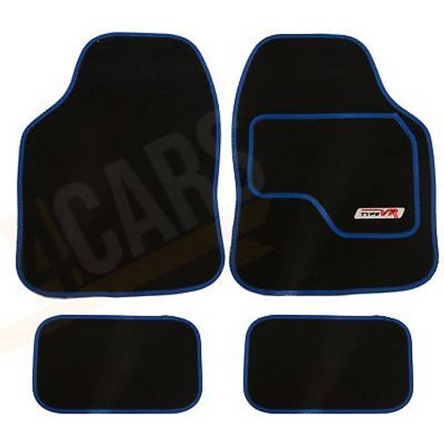 4 X Black Carpet Floor Mats With Blue Trim Fits Vauxhall Vectra Zafira Tigra