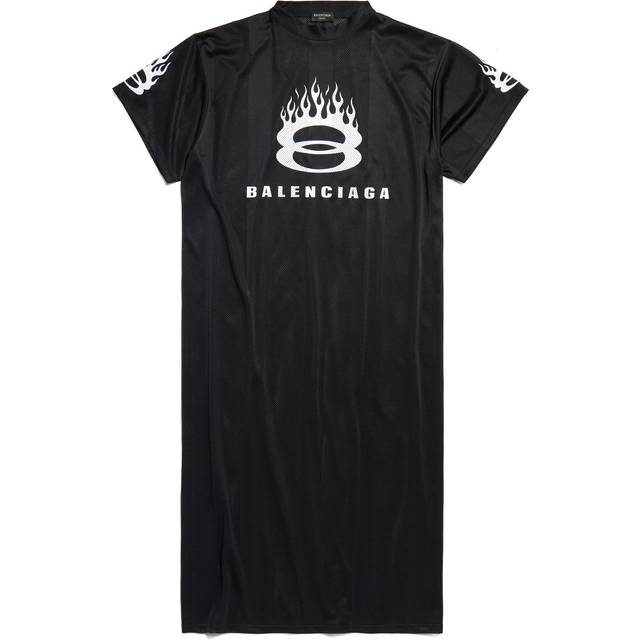 Balenciaga Burning Unity T-Shirt Maxi Dress - Black - Women's - - Polyester