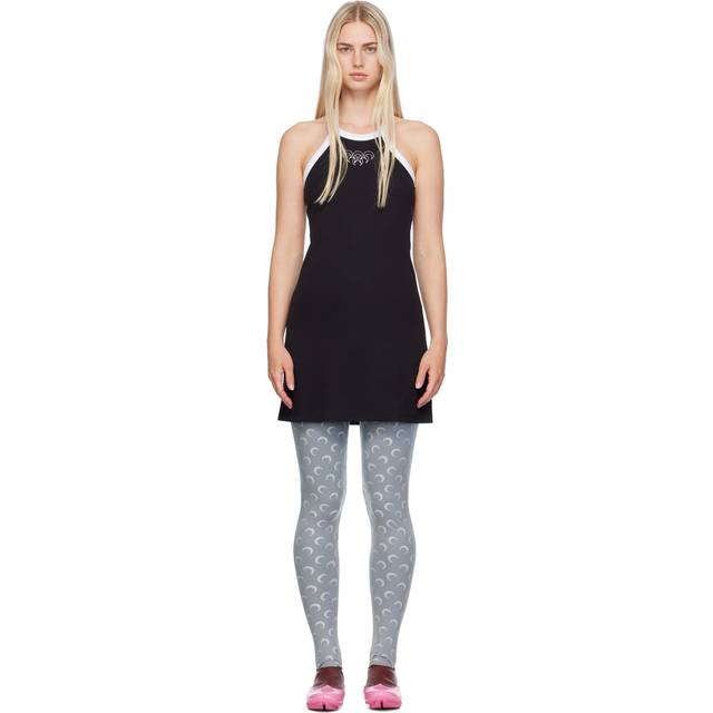 Marine Serre SSENSE Exclusive Black Ribbed Dress - Black - S