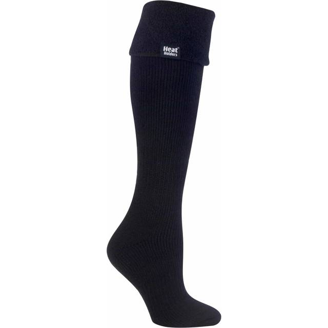 Heat Holders Womens - Ladies Thermal Wellington Boot Socks in 7 colours - Black Nylon - Size UK 4-6.5