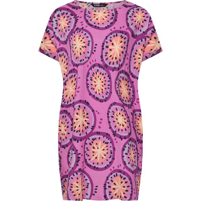 Yours Curve Purple Abstract Print Tunic Dress, Women's Curve & Plus Size, Yours - 22-24